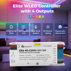 GLEDOPTO ESP32 WLED 4-출력 컨트롤러 음악 동기화  제어 이더넷 및 WiFi DIY 조명