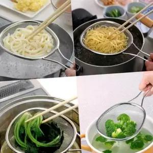 미세 그물망 우동조리망 작은채망 거름망국자 스텐거름망