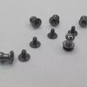 [룽스_63]부자재 단추 솔트레지 흑니켈 6mm 가죽공에 5P