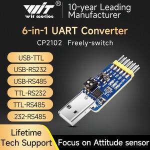 WitMotion USB-UART 6-In-1 컨버터 다기능 USB-TTL/RS485/232 TTL-RS232/485232-485) 직렬 어댑터 CH340/ C