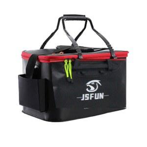 JSFUN 낚시 양동이 접이식 두꺼운 산소 펌프가없는 살아있는 물고기 양동이 휴대용 물 탱크 야외 낚시 라이브 물고기