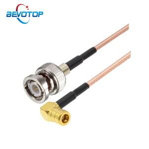 BNC-SMB RG316 케이블 BNC 수-SMB 암 직각 90 도 잭 50 옴 피그 테일 RF 동축 연장 코드 점퍼 어댑터