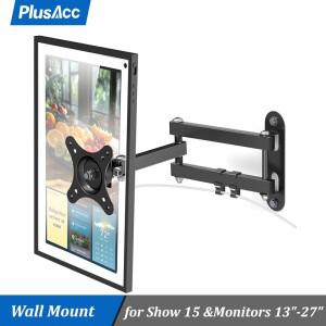 Echo Show 15 및 모니터 13-27용 PlusAcc 벽걸이 17 확장 암 포함 - 회전 기울기 접기 용이
