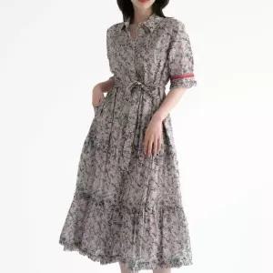 [롯데백화점]비꼴리끄 꽃 프린트 삼단 프릴 원피스 B252WO3030