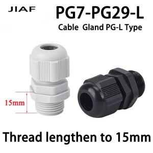 JIAF 10PCS PG7 PG29 Lengthen 케이블 글 랜드 나일론 방수 IP68 플라스틱 씰 박스 콘센트 커넥터