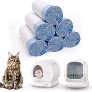 120 카운트 셀프 클리닝 고양이 쓰레기통 라이너 가방 MeoWant-SCO1 및 호환 두꺼운 헤비 듀티 드로스트링
