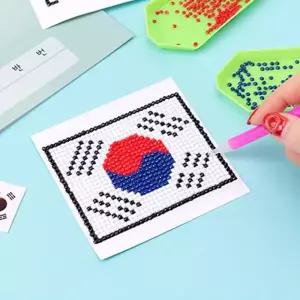 [룽스_63]나라사랑 태극기 강치 보석십자수만들기(태극기)