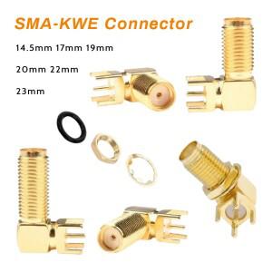 SMA-KWE 어댑터 14.5-23M 호환m 크기 솔더 엣지 PCB 직각 장착 RF 구리 커넥터 플러그 소켓