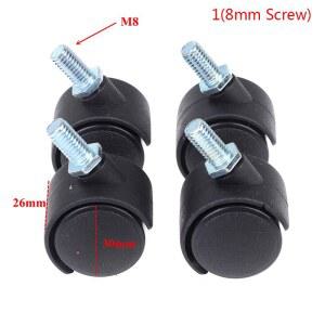 가구 터 회전 브레이크 휠 교체 하드웨어 무소음 보호 30mm 의자 4
