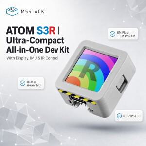 M5STACK ATOM S3R ESP32-S3 개발 보드 8MB 플래시 PSRAM 0.85인치 IPS 스크린 9축 센서 IR 컨트롤 IoT 스마