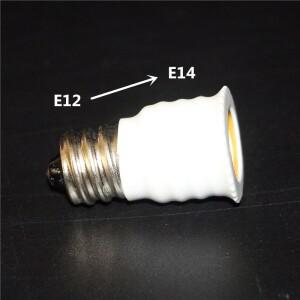 50 개/몫 E12 ~ E14 화이트 색상 내화 ABS 소재 램프 홀더 변환기 e12 - e14 LED 전구 어댑터베이스