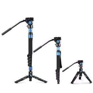 SIRUI P-325FS 카메라 모노포드 키트 58.4인치 경량 텔레스코픽 탄소 섬유 비디오 VA-5 유체 헤드 삼각대