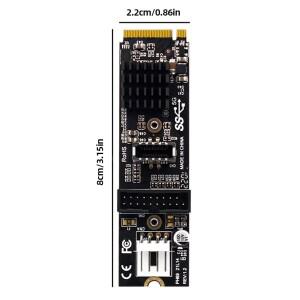 M.2 M 키 PCIe-USB 3.1 전면 확장 어댑터  C+19/20PIN 변환기 카드