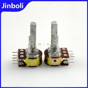 3PCS 16  6 핀 더블 B100K 스테퍼 앰프 오디오 스피커 고음질 및 저음 볼륨 전위차계 하프 샤프트