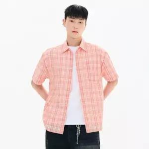 체이스컬트 HC24 시어서커 체크 반팔셔츠 남성 시어서커 체크 반팔 난방 FBRK5522D0K