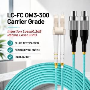 LC-FC UPC OM3 듀플렉스 광섬유 케이블 멀티모드 50/125μm 2.0mm LSZH 1-20m 고속 데이터 전송