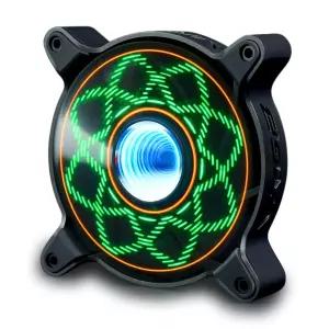 120mm RGB 케이스 PC 팬 쿨러 최대 1650RPM 저소음 냉각 블레이드 LED 조명이 다이내믹 멀티그래프 사이클