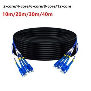 SC 아머드 광 케이블 단일 모드 2C4 코어 6C8C12 GYXTW 야외 하드 소프트 광섬유 패치 코드 10m20m 3040m