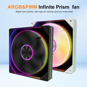12CM ARGB PWM PC 쿨링 팬 인피니트 프리즘 - 게이밍 케이스용 고풍량 저소음