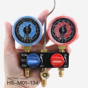 Hongsen HS-M01 M01-134-A 에어컨 냉매 매니폴드 게이지 세트 불소 R134A R22 용