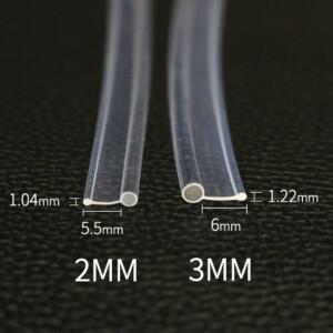 투명 스커트 사이드 글로우 솔리드 코어 PMMA 광섬유 케이블 자동차 장식 조명용 직경 2mm 1mX