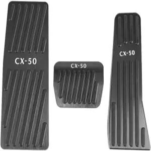 LEXLEY 3PCS 미끄럼 방지 알루미늄 브레이크 데드 페달 패드 자동 드릴링 가속 커버는 마쓰다 2023 2024