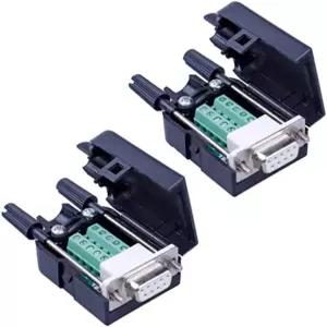 ANMBEST 2PCS DB9 솔더리스 RS232 D-SUB 시리얼-9 핀 포트 터미널 남성 어댑터 커넥터 브레이크아웃 보드
