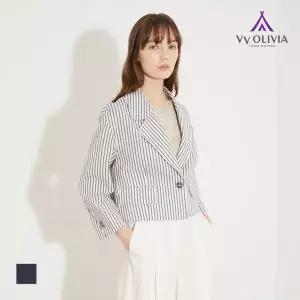 [비비올리비아] 스트라이프 숏 자켓_VVCFU3M3261