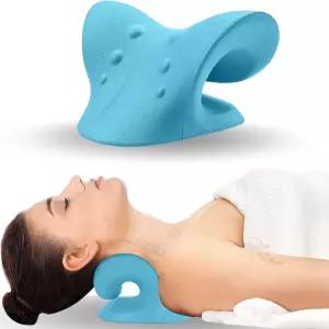 목 혹 교정기 근육 이완을 위한 스트레칭 경추 견인기 TMJ 를 견인 장치 척추 어깨 파란색