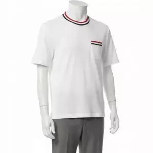 톰브라운 THOM BROWNE 26SS RWB 스트라이프 포인텔 코튼 티셔츠 MJS259A J0153 100
