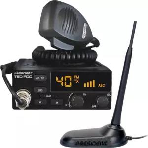 TED FCC 40채널 12볼트 AM/FM CB 라디오 및 버지니아 F 자석 마운트 안테나가 포함된 대통령 스타터 키트