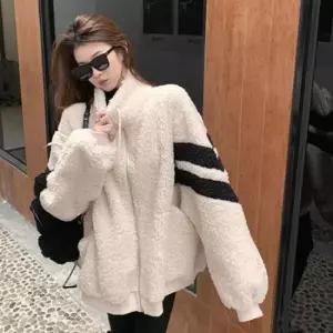 루즈핏트렌치코트 오버핏 뽀글이 가오리 후리스 집업 플리스 자켓