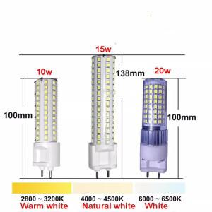밝은 10W 15W 20W G12 LED 램프 옥수수 전구 110v 220v 3000k 자연 흰색 교체 100w 할로겐