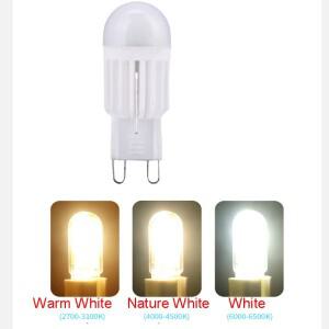 5pcs 디 밍이 가능 G9 LED 전구 220V 세라믹 호텔 펜던트 크리스탈 빛 3000k 자연 흰색 2W 3W 플러그 샹들