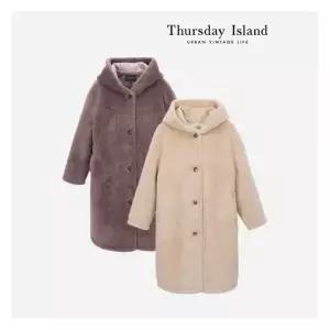 써스데이아일랜드Thursday Island 후드 퍼 롱코트T238MLT242W2459742