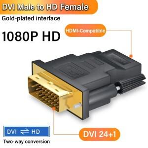 1080P DVI-HDMI 호환 케이블 어댑터 PS3 프로젝터 노트북 TV 박스 용 DVI 남성-여성 양방향 커넥터 변환기