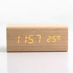 [룽스_63]LED 나무 알람시계 우드 탁상시계-직사각 소