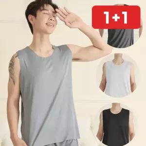 남성 헬스나시 루즈핏 U넥 민소매 머슬핏 트레이닝 짐웨어 헬스 운동복 이너  1+1