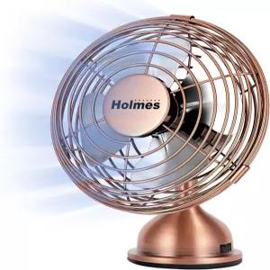 홈즈 4인치 미니 헤리티지 책상 선풍기 USB 전원 단일 속도 블레이드 4개 100° 헤드 틸트 조절 가능 금속