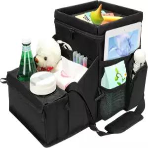 쿨베 카시트 정리함 및 성인 여행용 컵 홀더가 있는 뒷좌석 카 앞좌석 또는 중간 쿨러 컴파트먼트 조수석