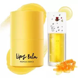2PCS 허니 립밤 및 세트 보습 프로폴리스 케어 수면 마스크 글로우 오래 지속되는 플럼핑 비 글로스 얼룩