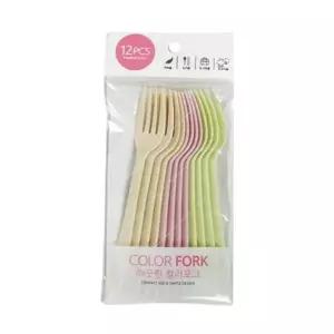 피크닉 소풍용 일회용 컬러포크 12P 도시락포크