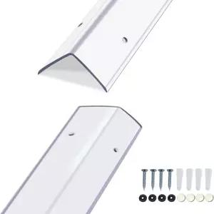 프리 드릴링 월 코너 프로텍터 2pcs x 35.4 L 1.97 W 클리어 스크류 고정 충격 방지 L자형 보호 가장자리