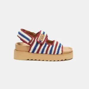 국내 정품 슈콤마보니 Crochet stripe sandals(brown) DG2AM26032BRN