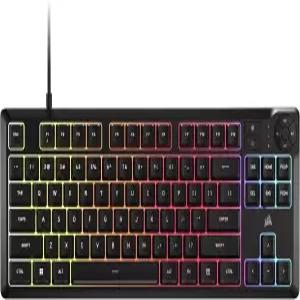 커세어 K55 코어 TKL RGB 게이밍 키보드 텐키리스 8존 조용한 멤브레인 방수 미디어 1000Hz 폴링 NA
