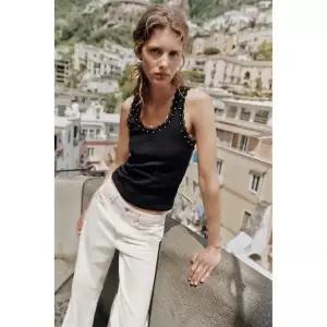 ZARA 펄 레이스 탑 - 블랙 5644/067/800