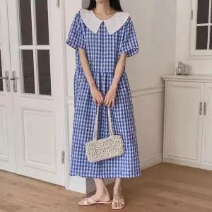더모아상회 카라넥 롱 빅사이즈 임산부 원피스