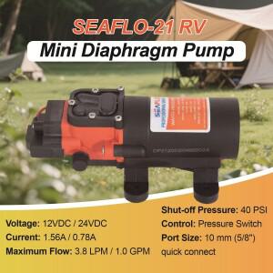 SEAFLO 다이어프램 펌프 12V 24V 캠핑카용 자동시작정지 자흡식 청수 압력 차량용 정수기용 고압 미니