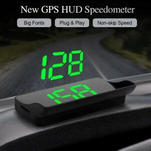 M2 헤드업 디스플레이 GPS HUD 디지털 속도계 플러그 앤 범용 차량 대형 글꼴 KMH 앞유리 프로젝터 자동차