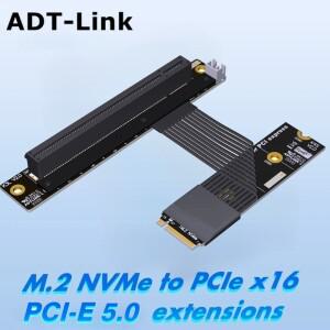 [호환품]Gen5 M.2 NGFF NVMe mKey - PCI-E 5.0 x16 그래픽 카드 연장 케이블 90도 각도 16x 라이저 어댑터